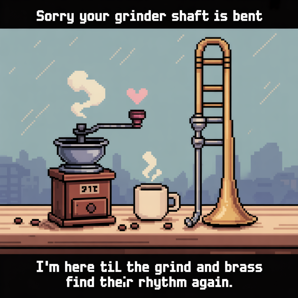 Coffee, Trombone, and Sympathy Card