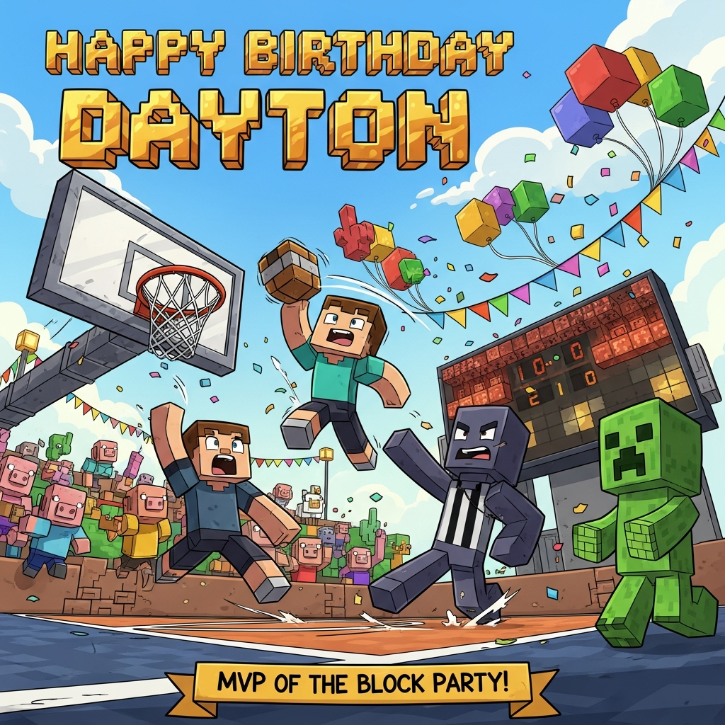 Minecraft baller league, and Birthday Card