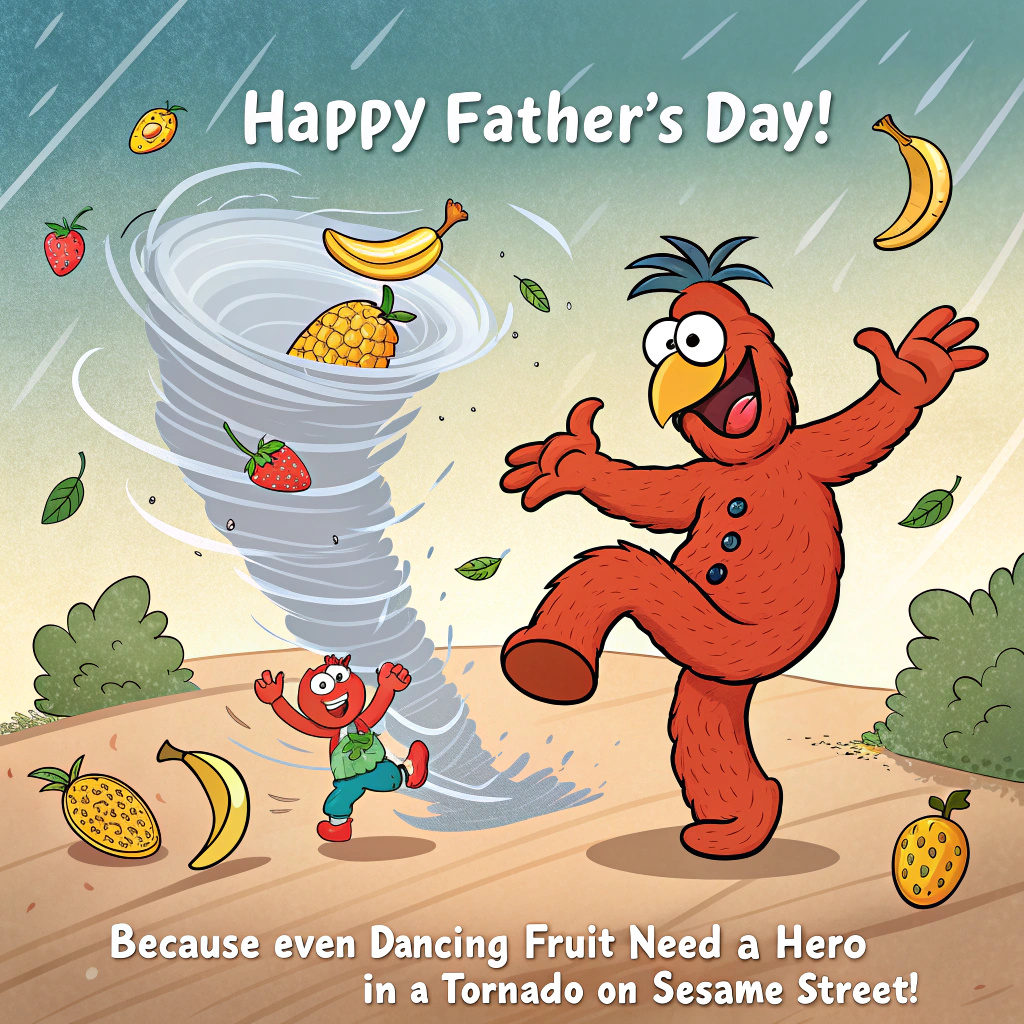 Tornado, Space, Sesame street, Dancing fruit, and Fathers-day Card