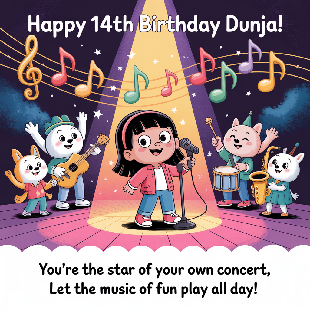 Singing, musical, stage, music, and Birthday Card