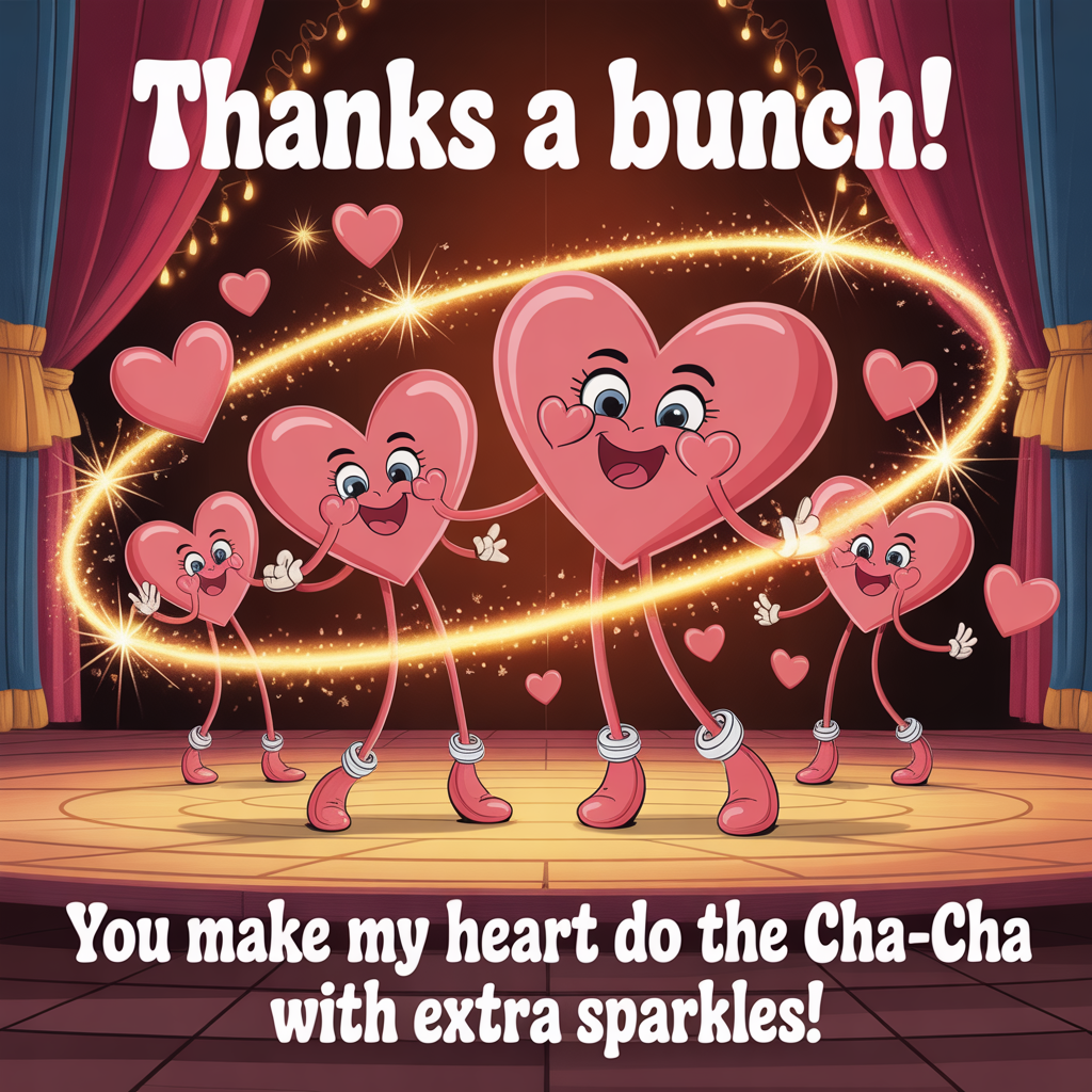Love hearts, Sparkles, and Thank-you Card