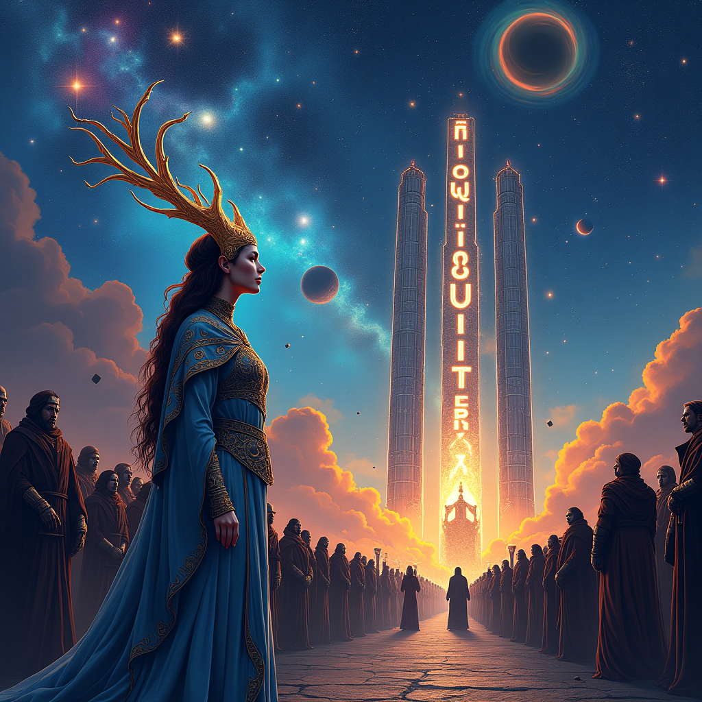 Warhammer 40k Eldar Farseer, Majestic Funeral, Mourners, Outerspace, Epic, Somber, and Funeral Farewell Card