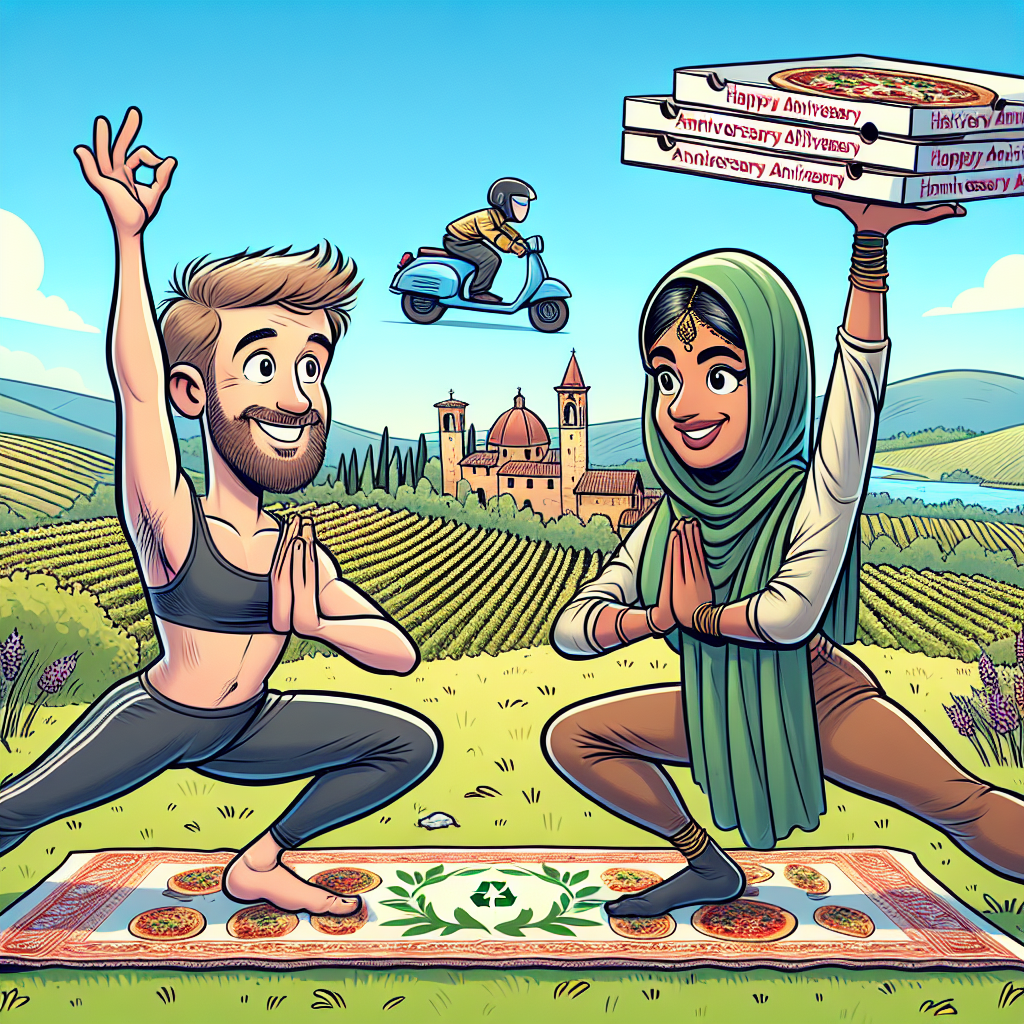 Yoga, Recycling, and Italy Anniversary Card