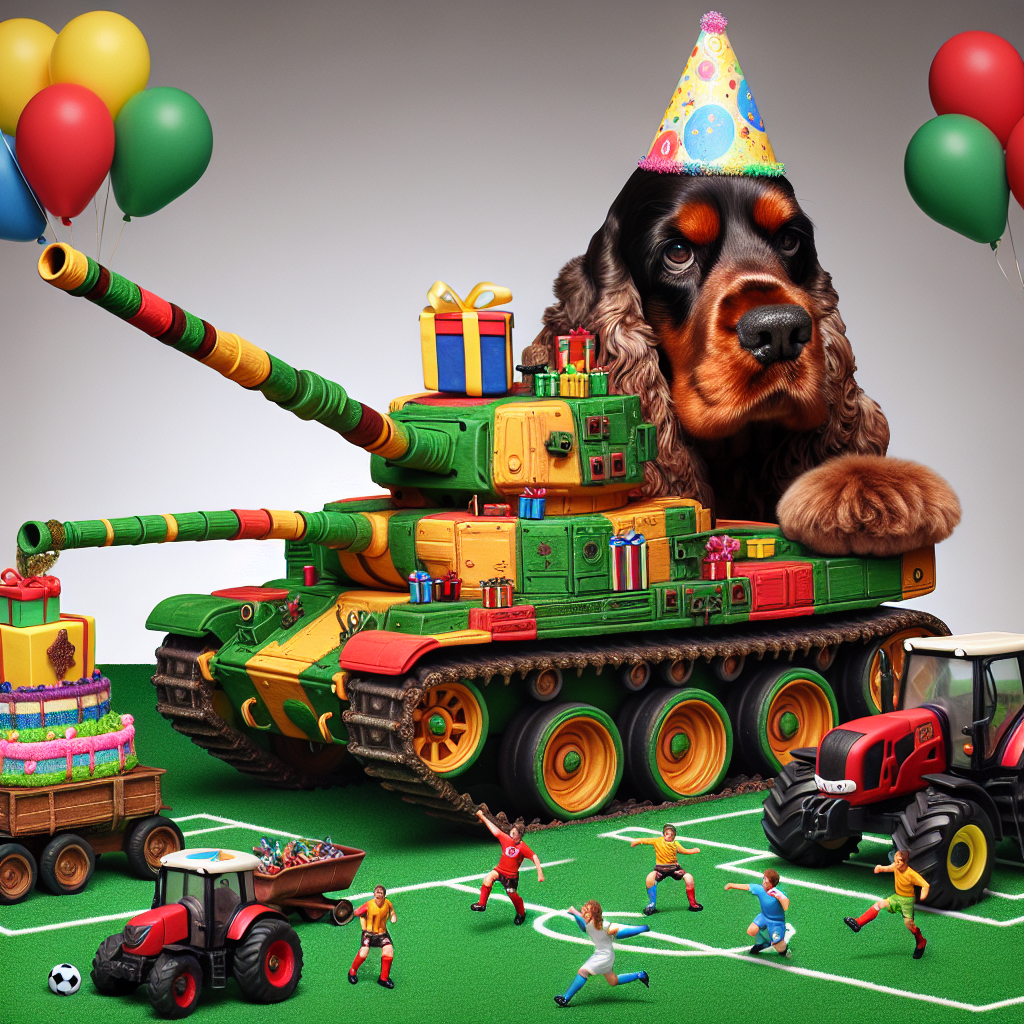 Tanks, Tractors, Soccer, Working Cocker Spaniel, and Rifles Birthday Card