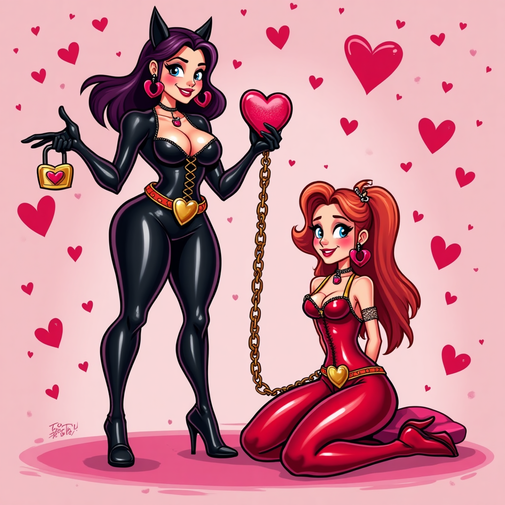 Femdom, Chastity, Latex, Dominatrix, Strapon, Whips, Chains, and Valentines-day Card