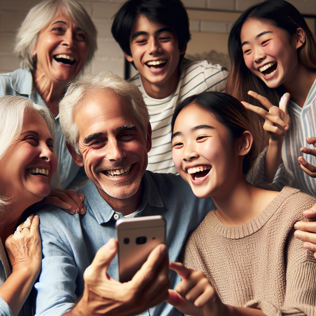 A senior couple radiates warmth and affection, their smiles a testament to enduring love and unity. Their grandchildren, a cheeky 13-year-old Asian boy with an impish twinkle and his 17-year-old Middle-Eastern sister, engrossed in her smartphone, are engrossed in capturing a perfect selfie. Two 40-year-old sisters, one Caucasian and the other Hispanic, share hearty laughs as they animate their stories with dynamic gestures, amusing the entire family. Bubbling with joy and filled with laughter, the room signifies the familial bonds and shared histories that create a vivid portrayal of love, life, and diversity.
Generated with these themes: young old couple , 13 year old boy, 17 year old girl, 2 40 year old women, caucasian.
Made with ❤️ by AI.