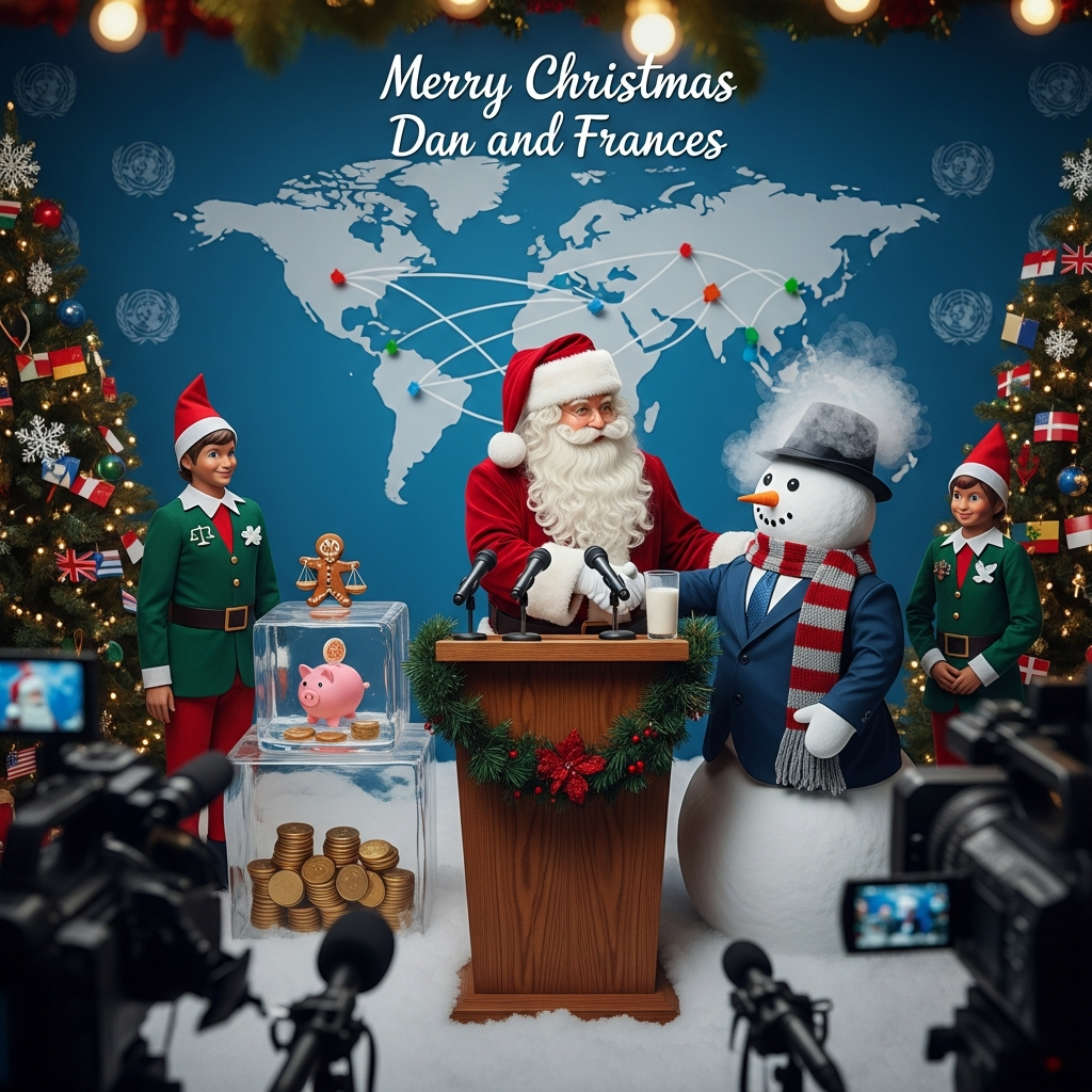 Financial sanctions, human rights, diplomacy, geopolitics, and Christmas Card