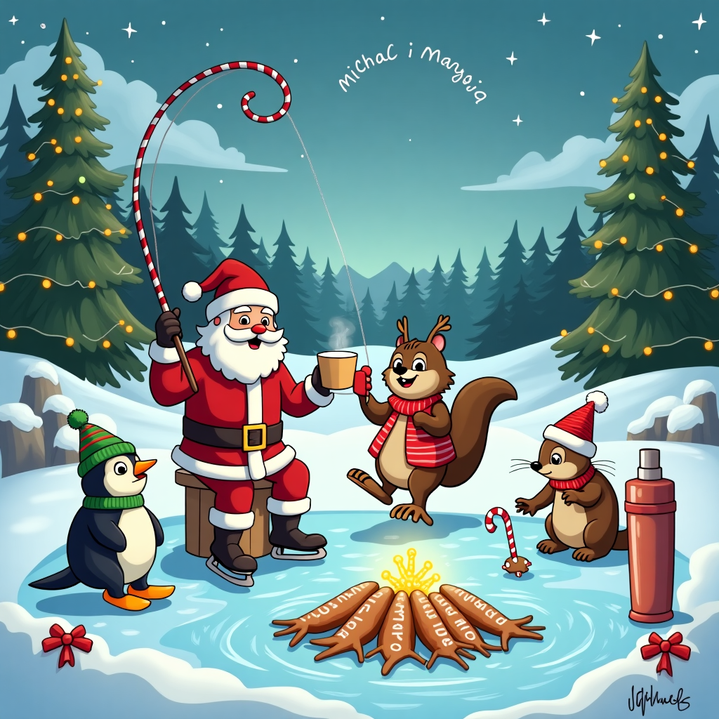 Fishing Christmas Card