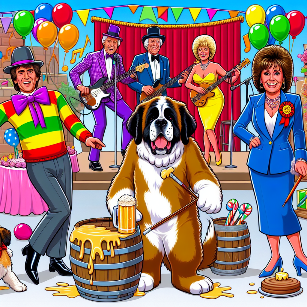 Bucks Fizz (pop group), Cujo, Gentri the gentlemen trio, custard pies, gunge, Rita from Coronation Street Birthday Card