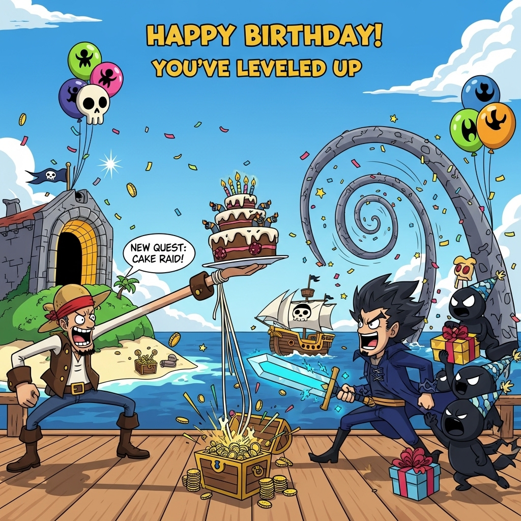 Solo leveling, One piece , and Birthday Card