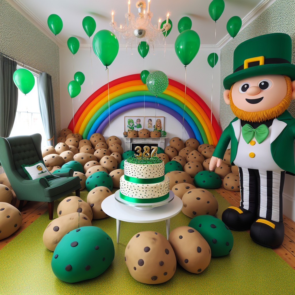 Potato, and Leprechaun Birthday Card