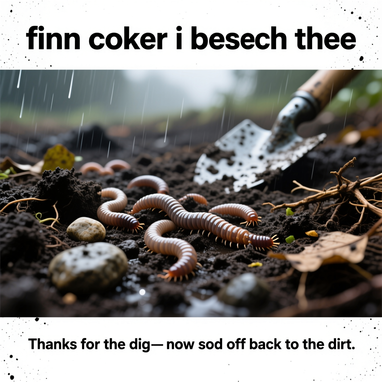 Worms, dirt , and Thank-you Card