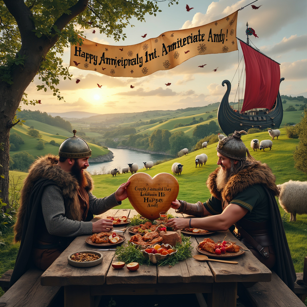 5th wedding anniversary, Viking, and Yorkshire Anniversary Card