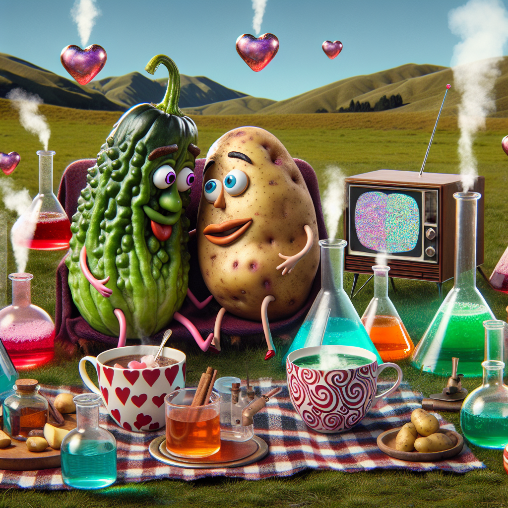 Gherkin, Potatoes , Science, New Zealand, Tea, and TV Valentines-day Card