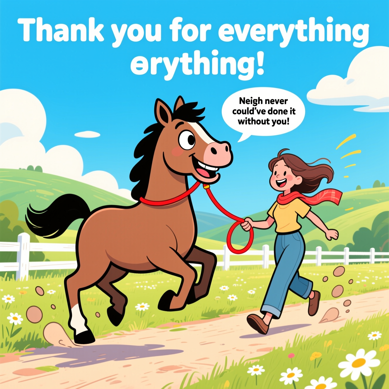 Horses, and Thank-you Card