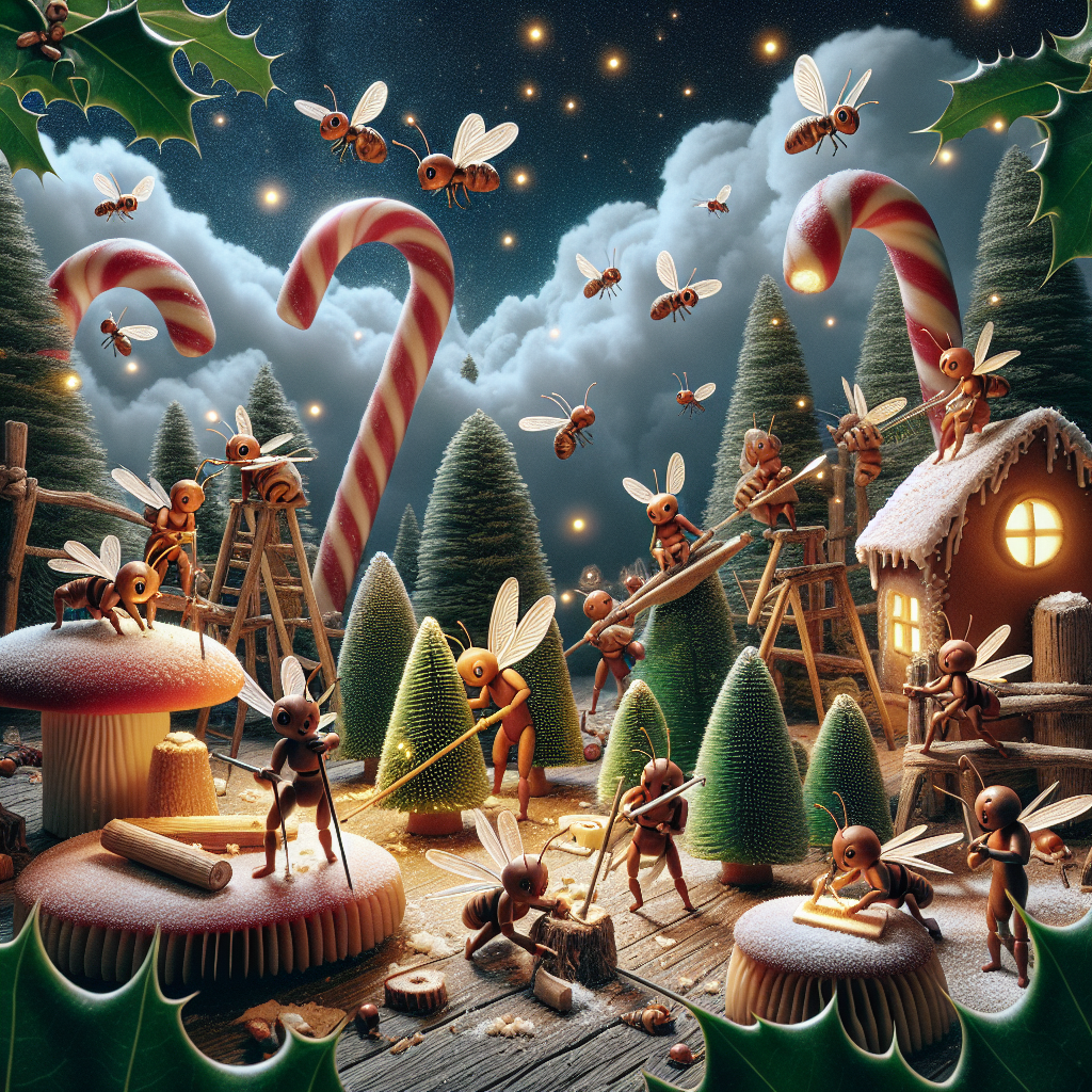 Woodcarver ant angels Christmas Card