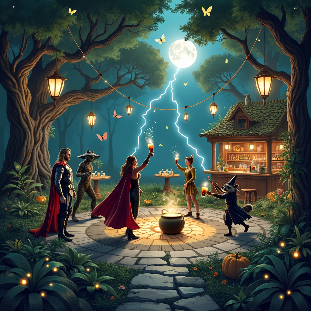 Marvel, Witches, Beer, Wine, and Dancing Birthday Card