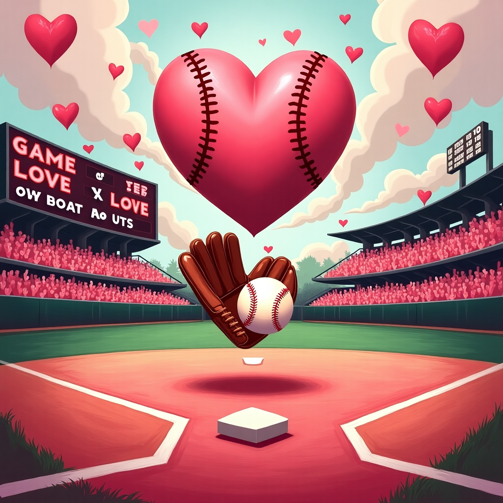 Baseball, and Valentines-day Card