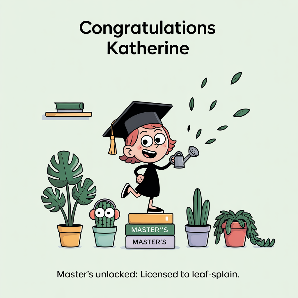 Masters degree, Being annoying , Plants, Minimalism , and Congratulations Card