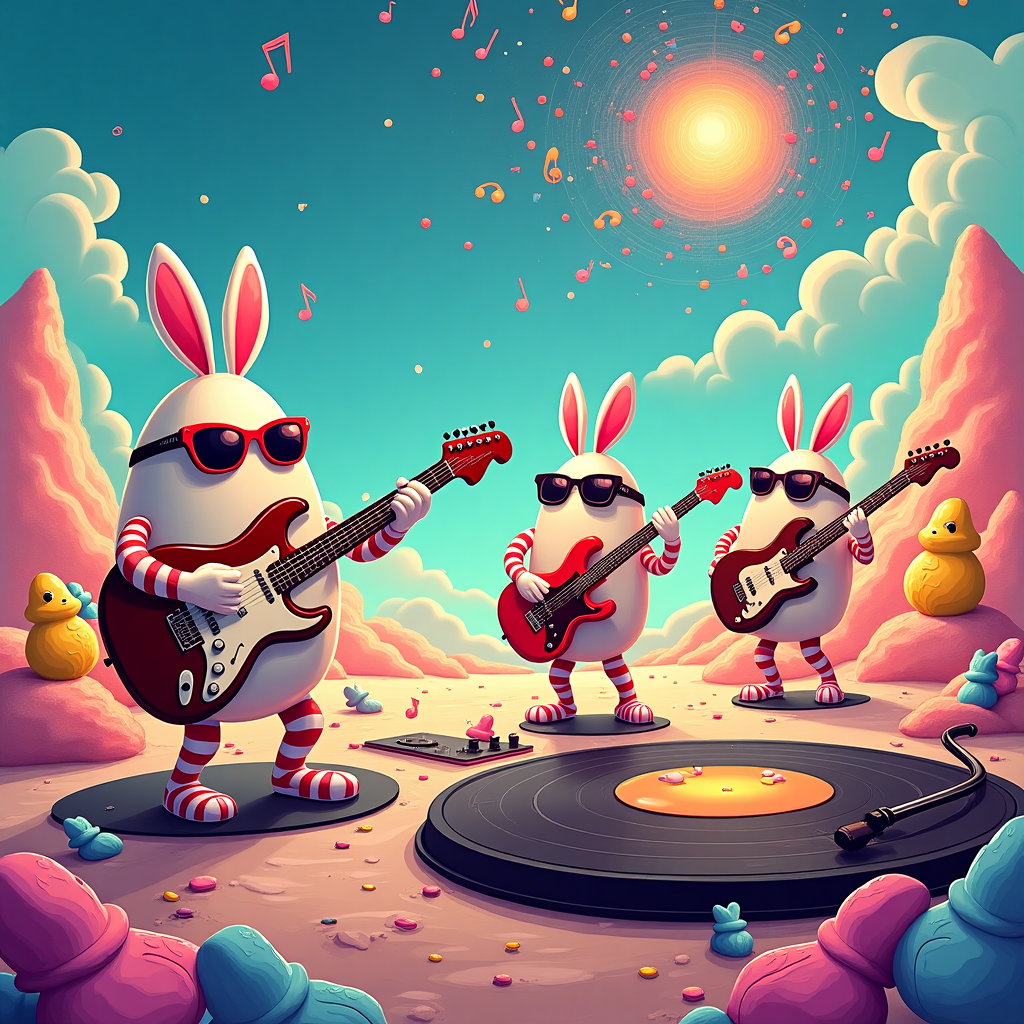 Food, Guitars , and Dope music Easter Card