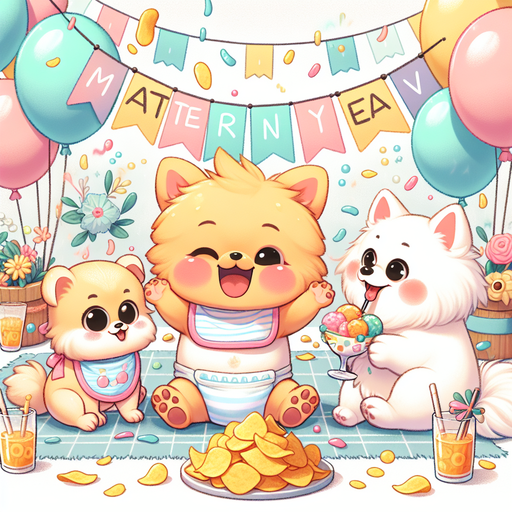 Tan Pomeranian, Crisps , Cocktails , White Japanese spitz, Maternity leave, and Baby New-baby Card