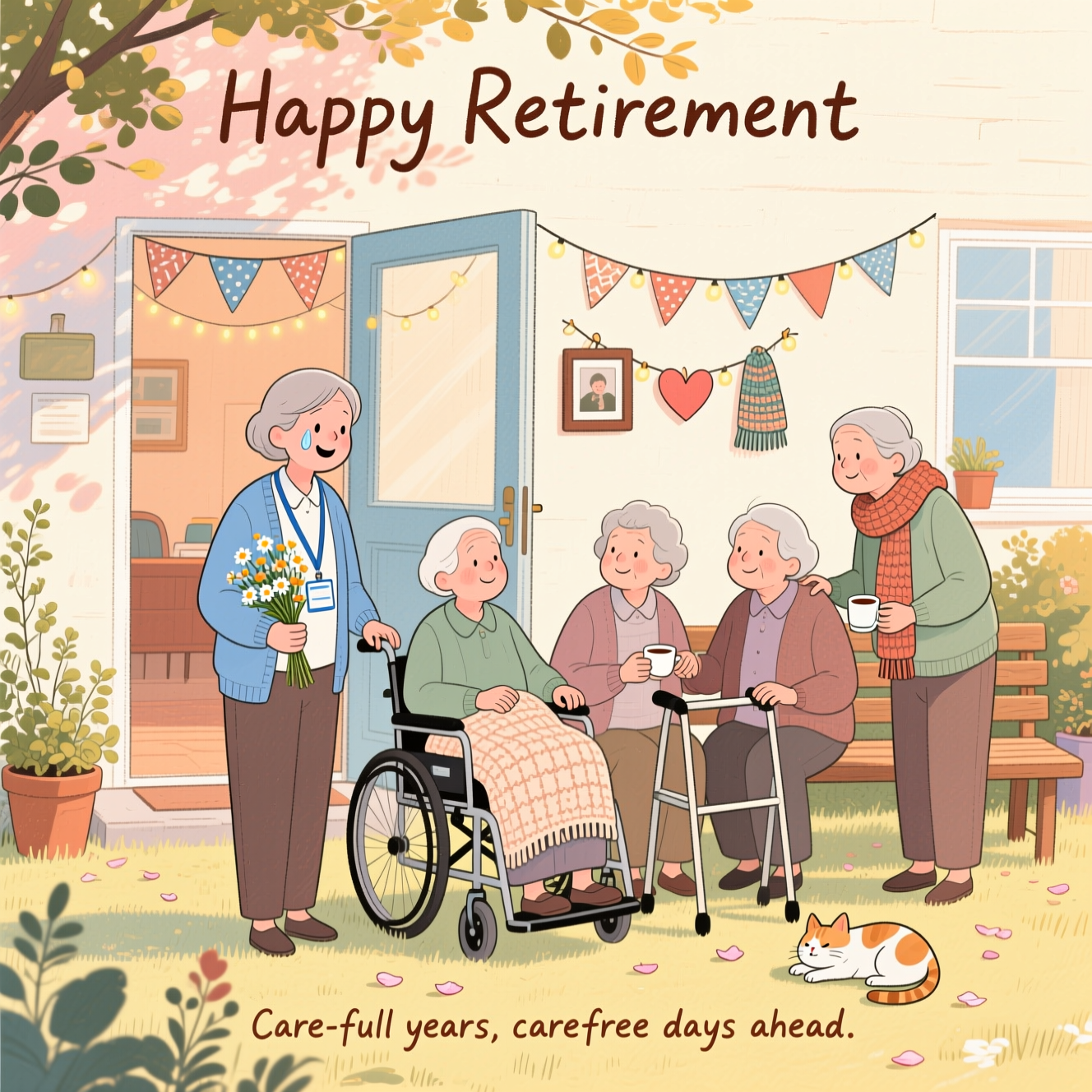 Care worker, Old people, Looking after people, , and Farewell Card