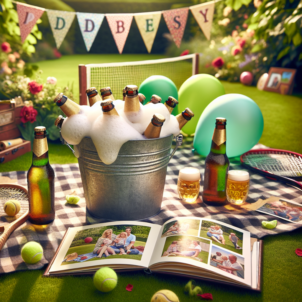Tennis, Beer, and Family Fathers-day Card