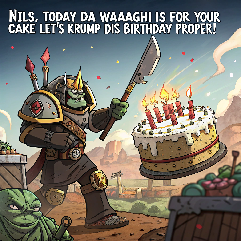 Warhammer Ork, and Birthday Card