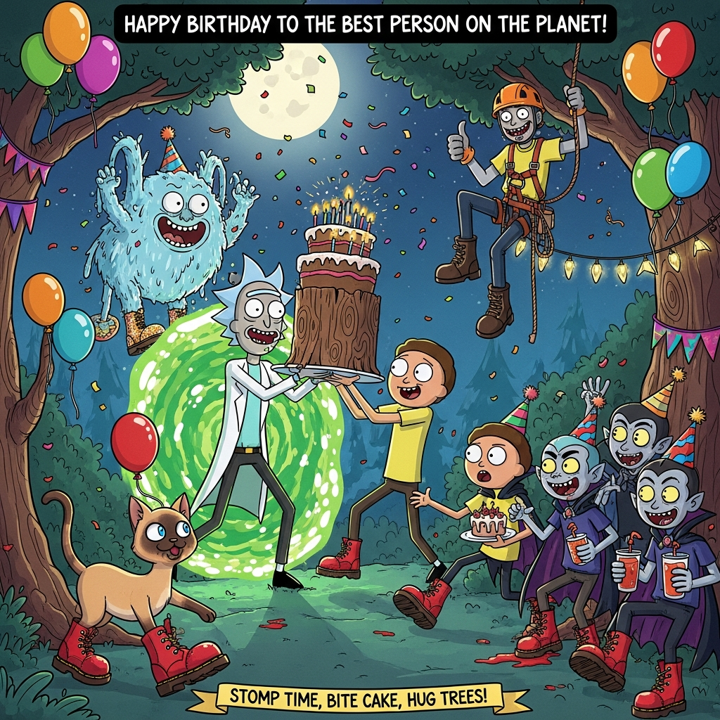 Moonlit Party Birthday Cards