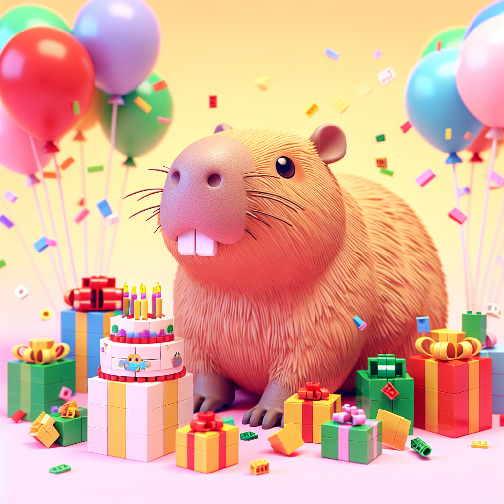 Capybara, and Lego Birthday Card
