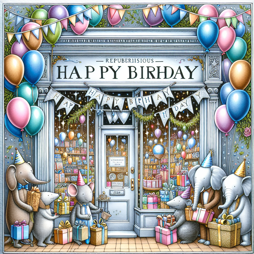 A shop called John Lewis, platinum Birthday Card