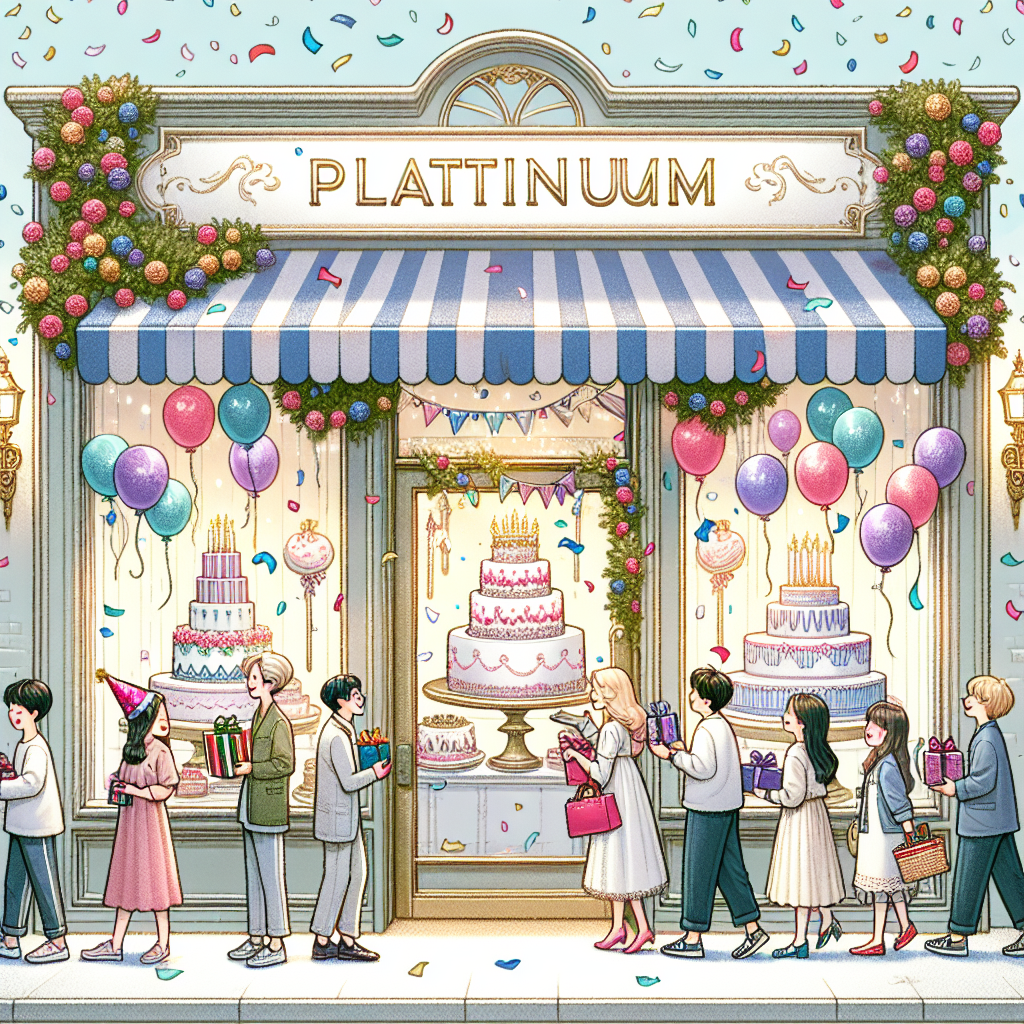 The illustration depicts an enchanting platinum shop, situated at the heart of a festive birthday celebration. Confetti swirls in the air above, whilst smiling patrons of diverse repartitions and genders queue up at the entrance, clutching vibrant birthday gifts in their hands. A tempting display of birthday cakes and party hats decorates the shop window, appealing to passersby's to join in the joyous occasion. All of this scene is set against a backdrop of soft, pastel hues, suffusing the scene with a sense of welcoming warmth and delight.
Generated with these themes: A shop called John Lewis, platinum.
Made with ❤️ by AI.