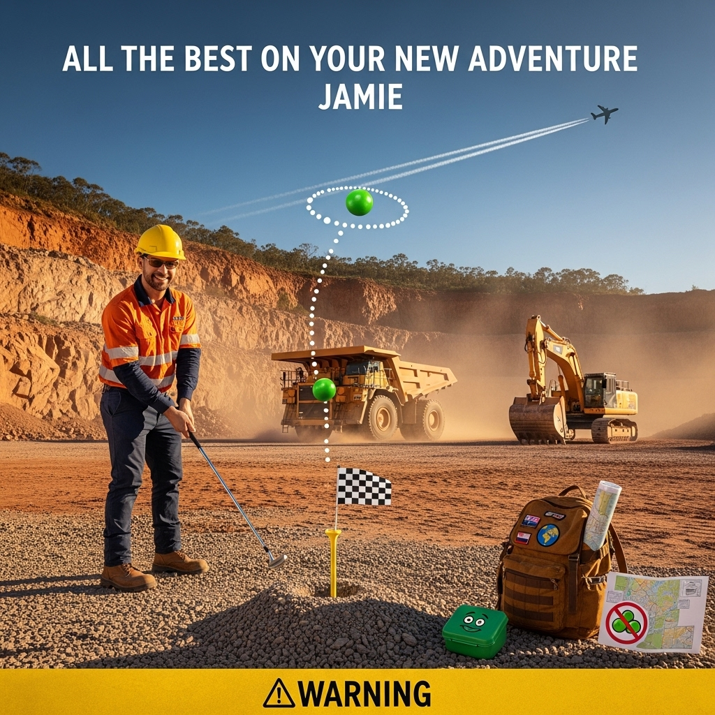 Quarry, Working in an Australian Quarry, Traveling around the world, Playing golf , I don't like peas, and Farewell Card