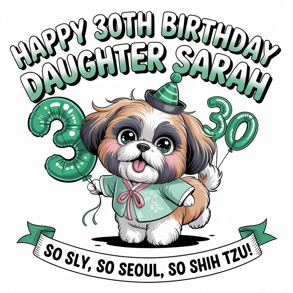 Shih tzu korean slytherin , and Birthday Card