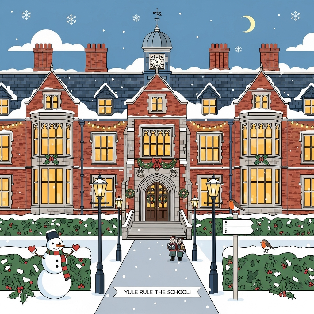 A school like a uk boarding school building, and Christmas Card