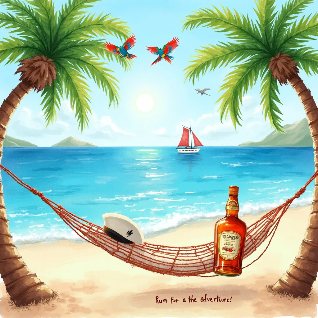Holiday, Rum, and Birthday Card