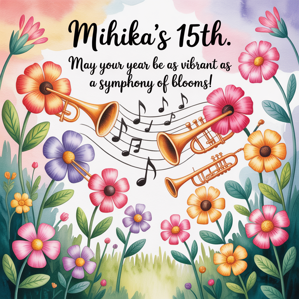 Flowers, Music, and Birthday Card
