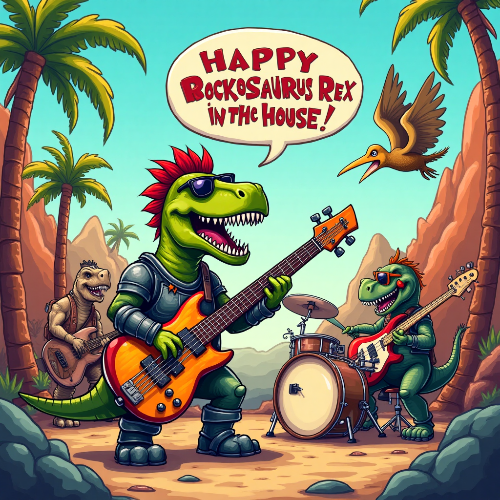 Dinosaurs, Warhammer, Bass guitars, and Birthday Card