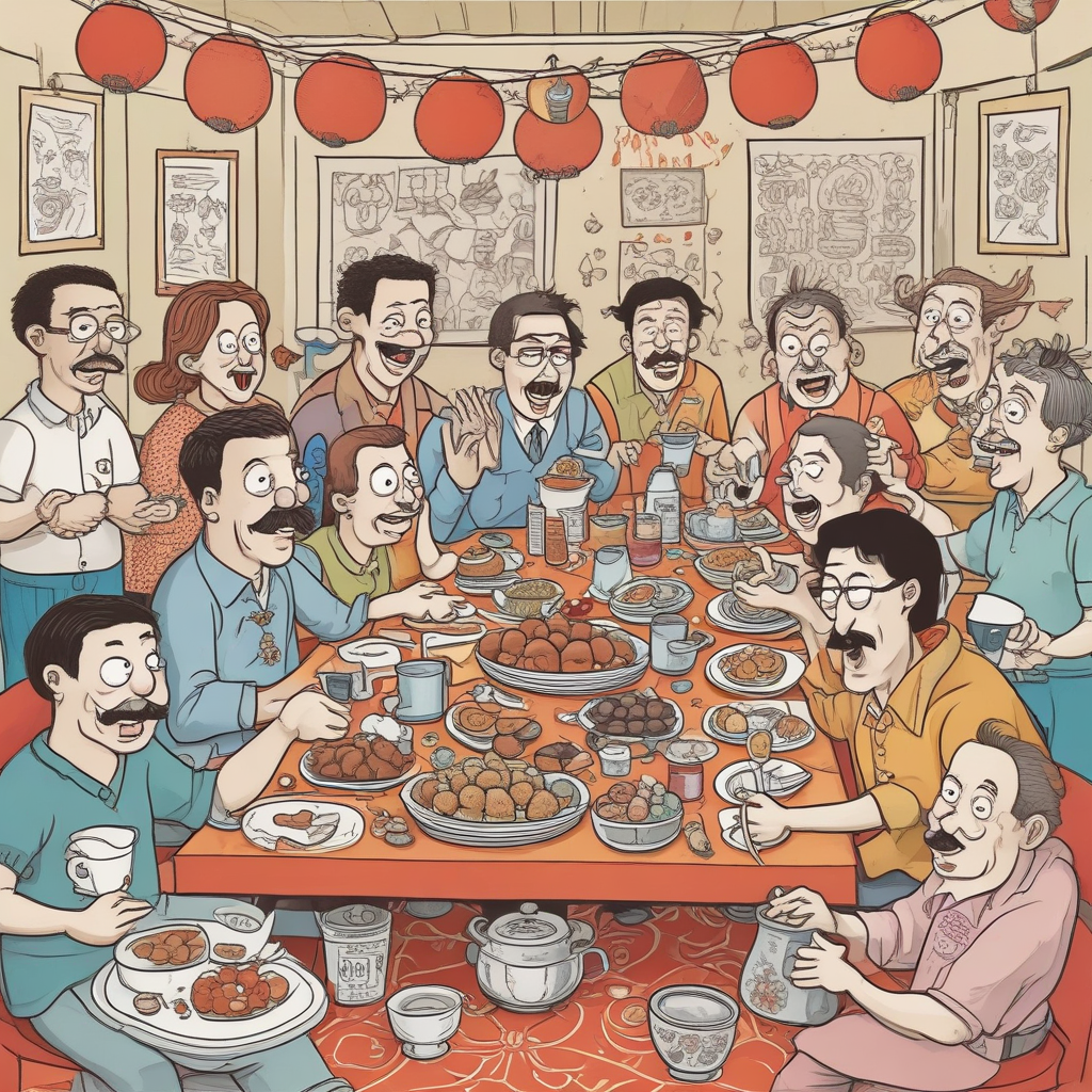 Footballs eating Chinese food and drinking beer Birthday Card