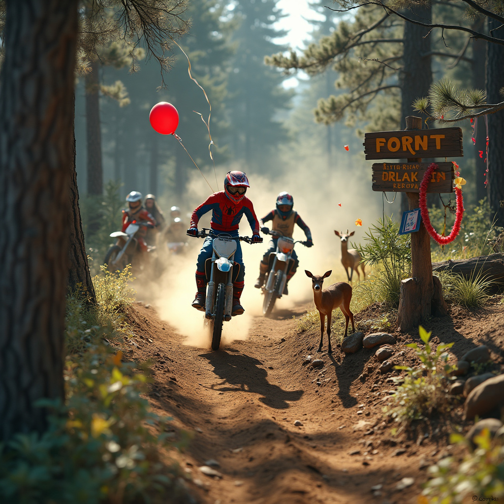 Dirt bikes, Adventures, Daring, and Spiderman Birthday Card