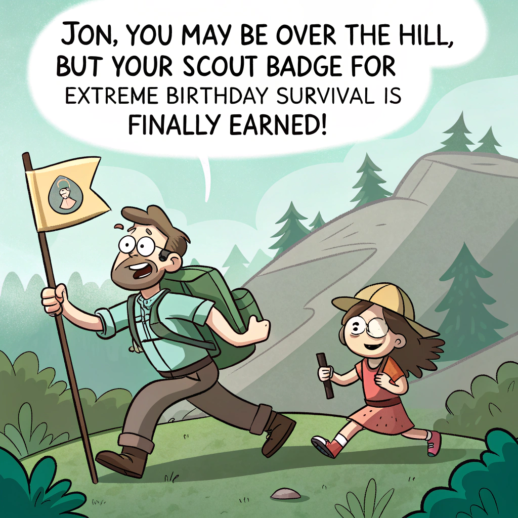 Marathon, Boy Scouts, Mountain, Forest, and Father, Son, Daughter, Mother Birthday Card