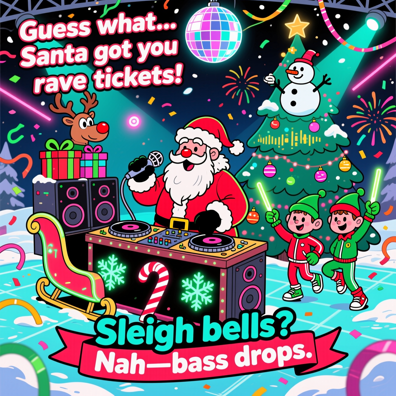 Rave , Music , Christmas card , Drum and bass , and New-year Card