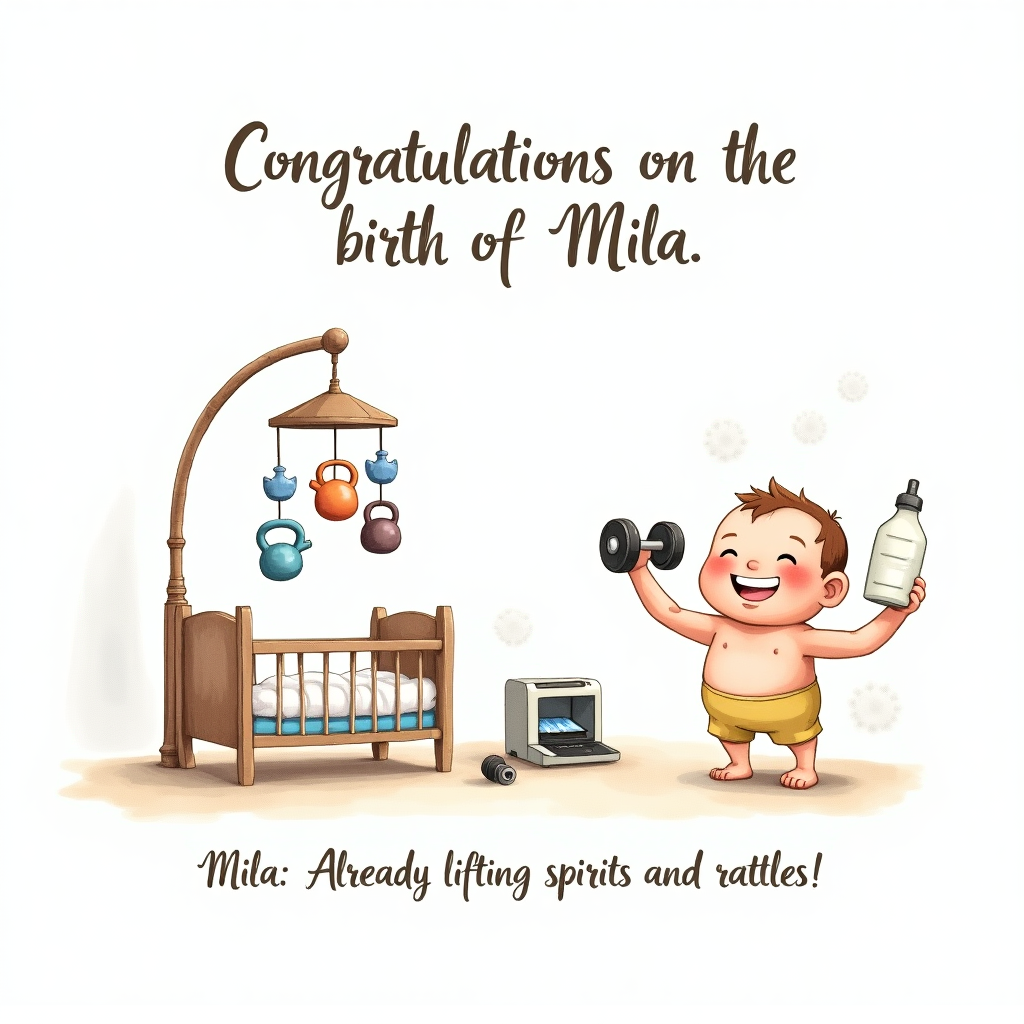 Antonio, 3d Printing, Working out , and New-baby Card