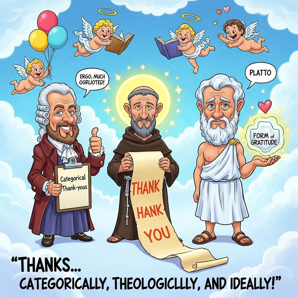 Immanuel Kant, St Thomas Aquinas, Plato, and Thank-you Card