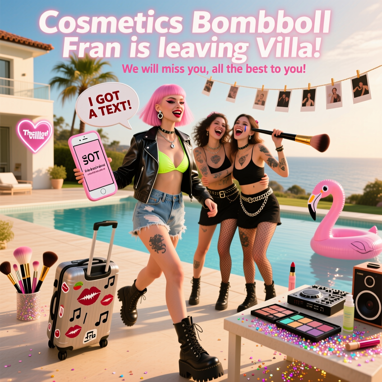 Love island, Makeup, Music, Edgy alternative style, Friendship, and Farewell Card