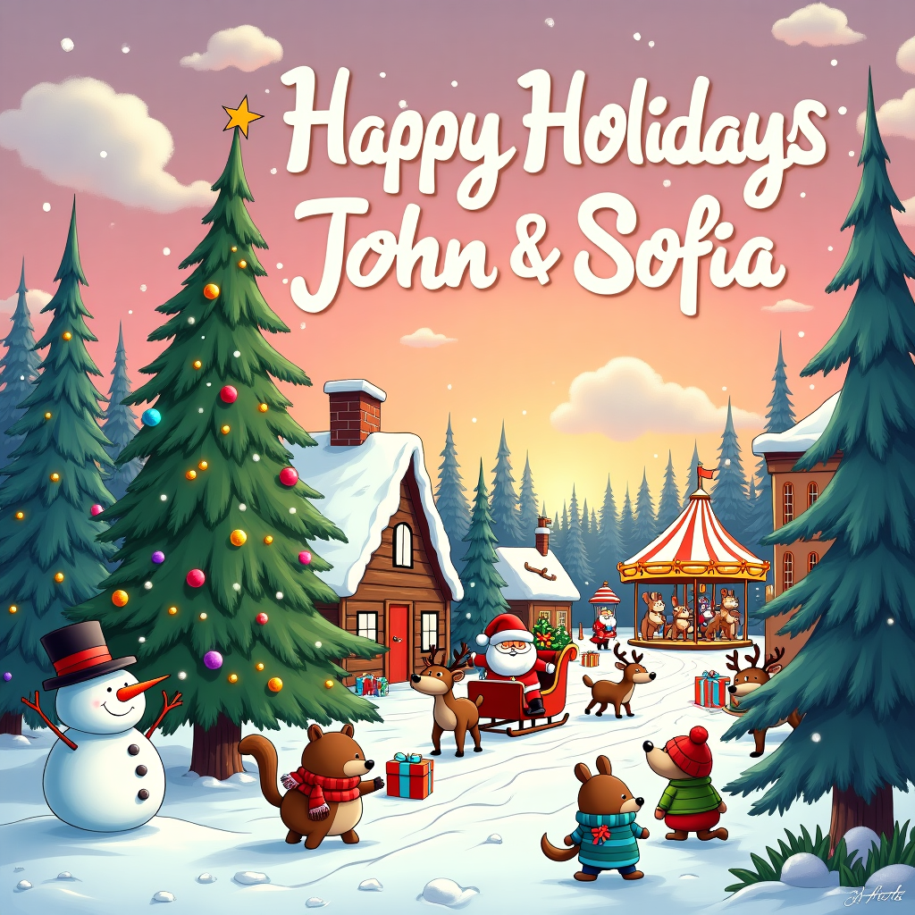 Happy holidays, and Xmas Christmas Card