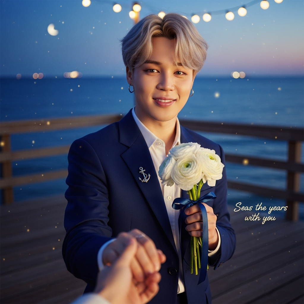 Jimin, Navy, and Anniversary Card