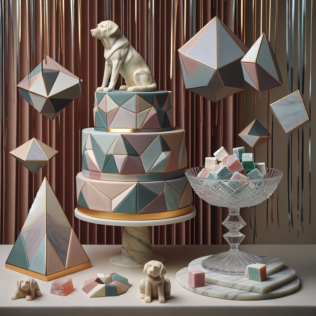 In this solemn abstract-themed birthday scene, the central focus is a large, multifaceted birthday cake with exaggerated geometric layers, each tier a different pastel hue resembling the abstract art style. On the cake's highest tier sits a small, stylized figure of a Labrador, crafted in a cubist fashion, gazing upward. Beside the cake, there's a crystal bowl filled with glistening, jewel-toned Turkish delight pieces, each dusted with a fine layer of powdered sugar giving them an ethereal quality. Scattered around the table are triangular chunks of feta cheese, looking like marble sculptures positioned deliberately alongside artistically made stone coasters, each portraying an abstract human face with a different expression. The decor includes angular metallic streamers in muted tones cascading from an off-center point in the ceiling.
Generated with these themes: Labradors, John stones, Cake, Turkish delight, and Feta.
Made with ❤️ by AI.