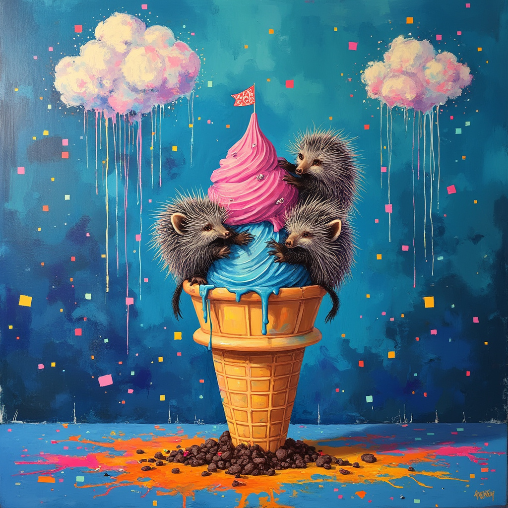 Poo, Ice cream, and Porcupines New-baby Card