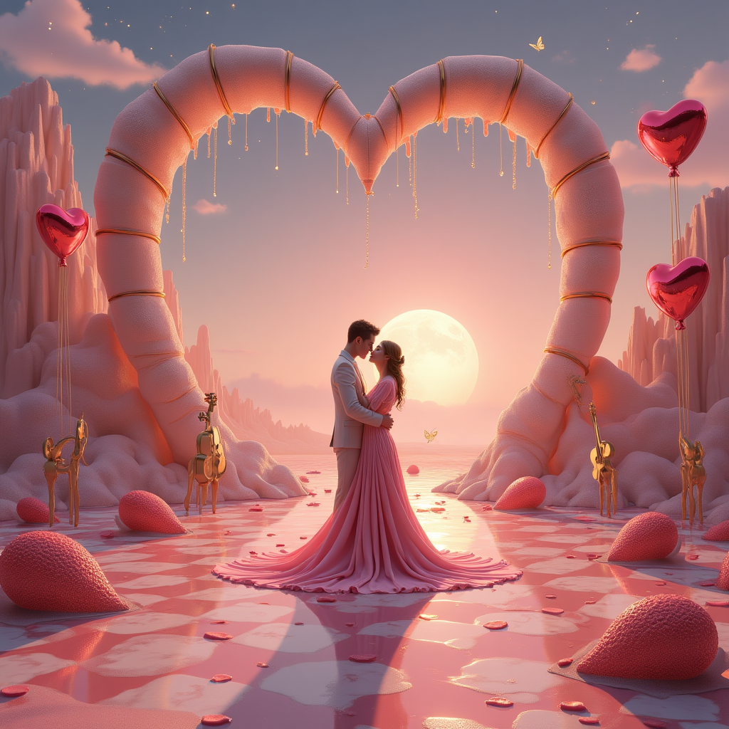 Kids kissing, and Valentines-day Card